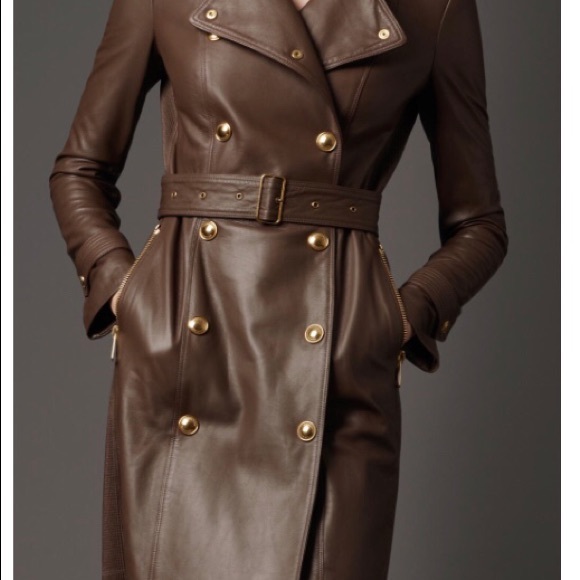 burberry leather trench